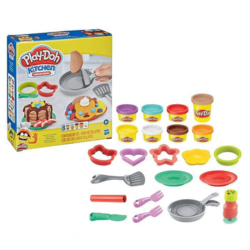 Play-Doh Kitchen Creations Flip 'N Pancakes Set With 14 Accessories & 8 Cans, Back To School Class Room Supplies, Food & Cooking Toys For Kids, Preschool Toys, Ages 3+