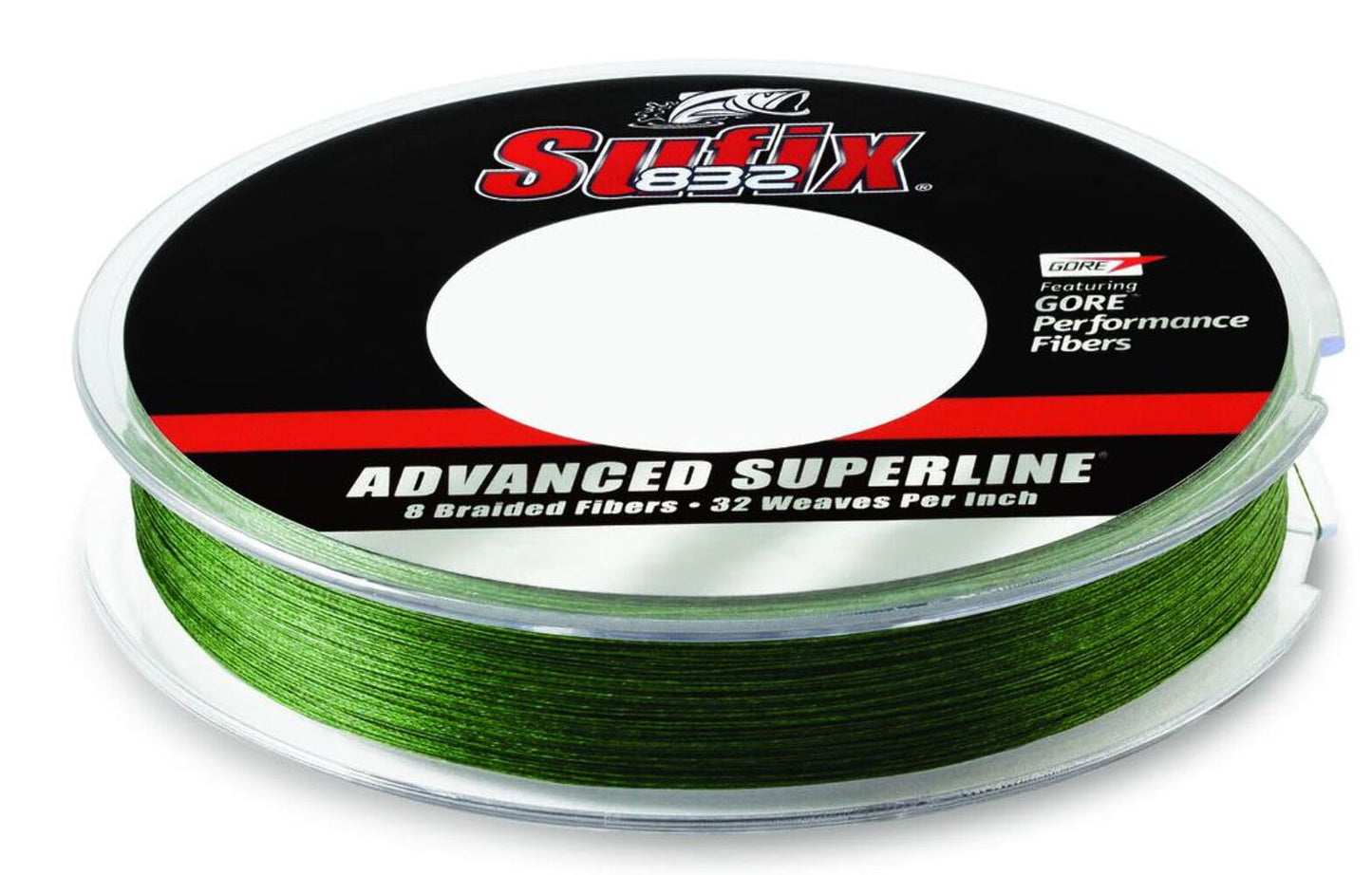 Sufix, 832 Advanced Superline, 15 lbs Tested, 0.0085 Diameter, 300 Yards, Low Vis Green (660-115G)