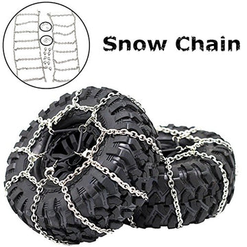 2Pcs Metal Snow Anti-Slip Tires Metal Steel Chain For 1/10 RC Rock CrawlerTRX-4 TRX4 Axial SCX10 90046