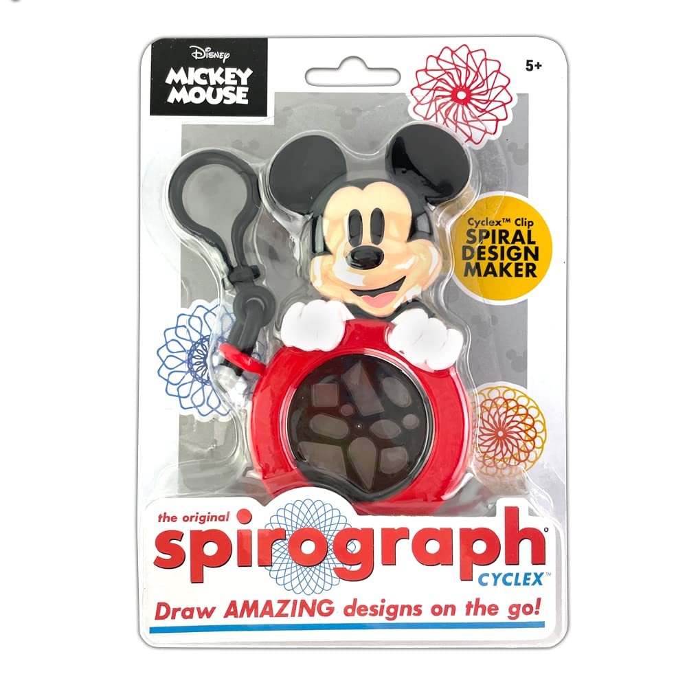 Spirograph Cyclex Clip Mickey Mouse - Disney - The Easy Way to Make Countless Amazing Designs - Rotating Stencil Wheel - Travel 