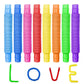 Aakrivaa Pop Tubes Sensory Toy Set, Multicoloured Stretchy Fidget Tubes, Stress Relief And Fine Motor Skills Development (Set Of