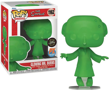 Pop The Simpsons: Glowing Mr. Burns (Px Previews Exclusive) Green Chase Funko Vinyl Figure (Bundled With Compatible Box Protecto