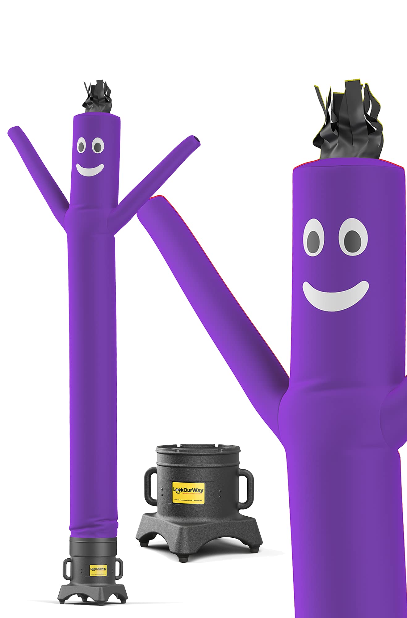 LookOurWay Air Dancers Inflatable Tube Man Set - 10ft Tall Wacky Waving Inflatable Dancing Tube Guy with 12-Inch Diameter Blower for Business Promotion - Purple
