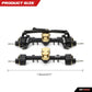 RCAWD Front and Rear Portal Axle Set for Axial SCX24 Upgrades Housing with Steel Gears& Brass Worm Gears& Brass Third Member Hou