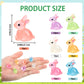 DULEFUN 70pcs Easter Luminous Mini Resin Bunny 7 Colors Little Small Glow in The Dark Rabbit Bunny Figures for Dollhouse Micro F