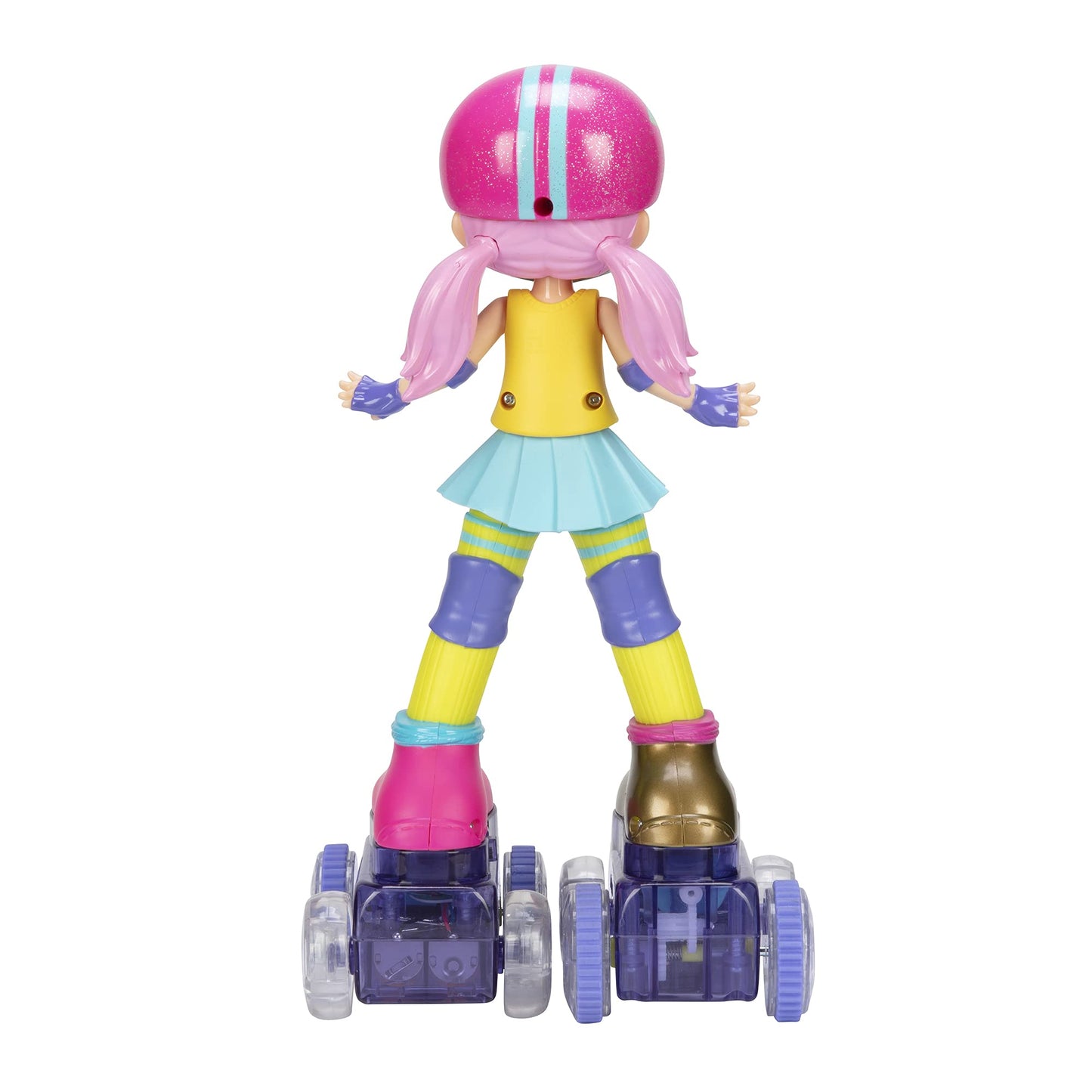 Jakks Pacific Rock N Rollerskate Doll Rainbow Riley Light Up Remote Control Rollerskating Doll - Plays Music And Skates!, 10' H