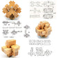 Guaishou 10-In-One 3D Small Wooden Puzzles Kongming Lock Iq Test Toy For Teens And Adults