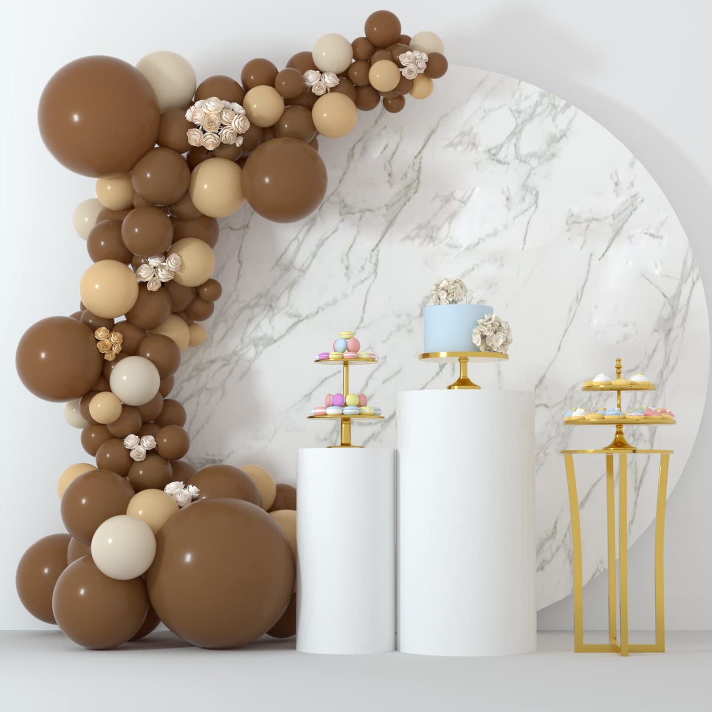 Tuparka 102 Pcs Brown Balloons 18 12 10 5 Inch Balloons Garland Arch Kit Coffee Balloons For Birthday Wedding Baby Shower Anniversary Party Decor