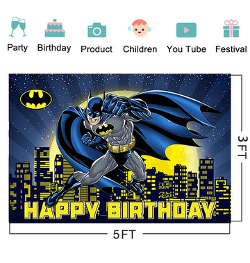 Hero Backdrop for Birthday Party Decorations Blue Man Background for Baby Shower Party Cake Table Decorations Supplies Superhero