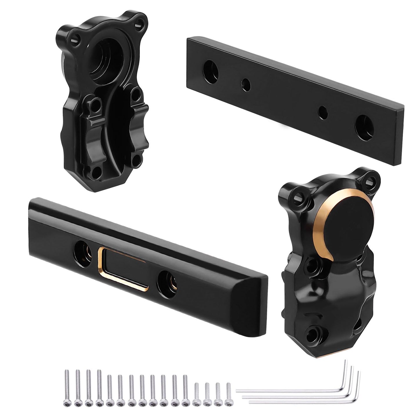 Hobbypark Frame Brass Side Bars, Brass Diff Covers Weight For Axial Scx24 Upgrades 1/24 Rc Crawler Car Scx24 Deadbolt Chevrolet