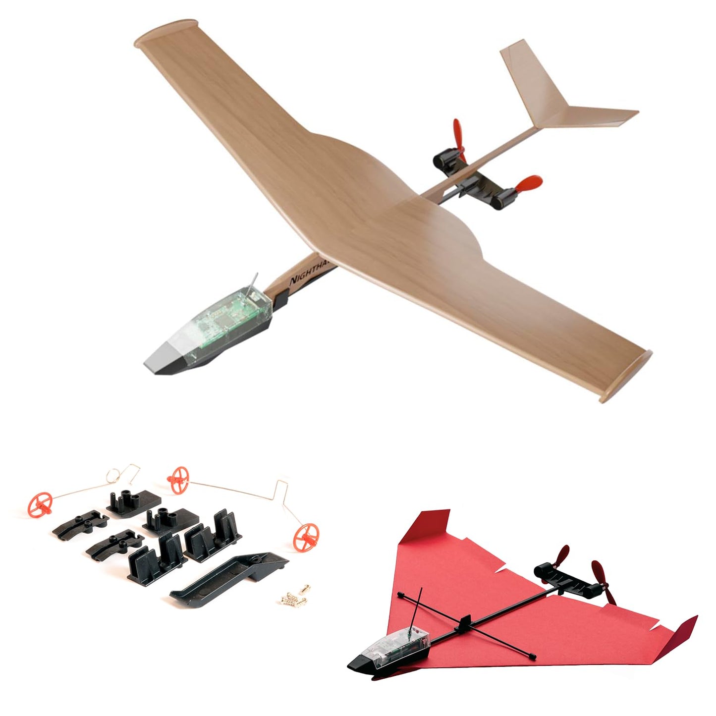Powerup 4.0 Smartphone Controlled Balsa Wood Airplane Kit. Wood Plane Model Kit Easy And Fun To Fly. Outdoor Stem Building. Diy