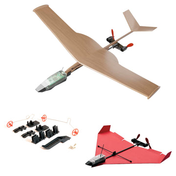 Powerup 4.0 Smartphone Controlled Balsa Wood Airplane Kit. Wood Plane Model Kit Easy And Fun To Fly. Outdoor Stem Building. Diy