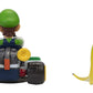 Super Mario Luigi Racer Vehicle - 360 Spins, Wind Up, 2.5" Action Figure, Medium, Plastic