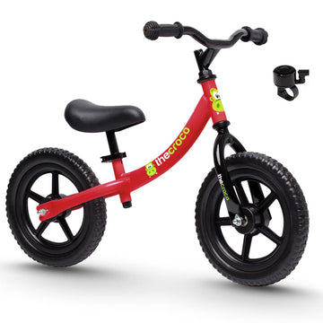 The Original Croco Ultra Lightweight And Sturdy Balance Bike.3 Models For 2, 3, 4, And 5-Year-Old Kids. Unbeatable Features. Toddler Training Bike, No Pedal (Bright Red2, Sturdy 12 Inch)