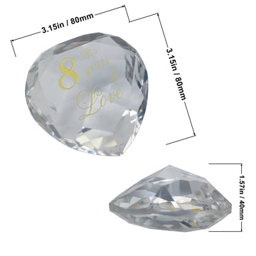 8Th Anniversary Crystal Gifts For Husband Wife Boyfriend Or Girlfriend, Cute 8Th Wedding Anniversary Valentines Day Romantic Gifts For Her Him Funny 8 Year Anniversary Marriage Presents For Couple