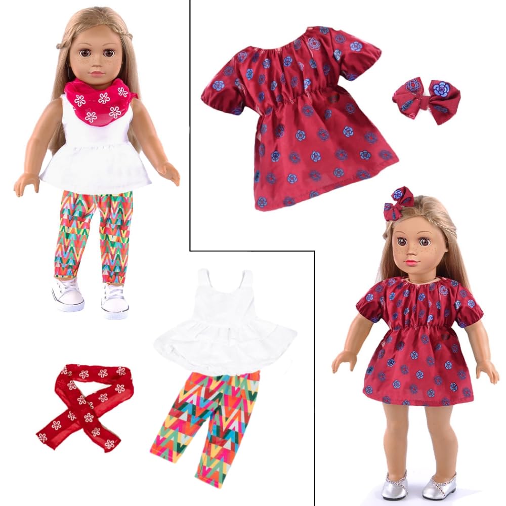 Ebuddy 10 Sets 18 Inch Doll Clothes And Accessories - Fashion Outfits Fit For 18 Inch Dolls 18 Inch Doll