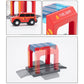 Fire Station Playset Toy For Wooden Train Track,Creative City Firestation Shed Railway Accessories Preschool Learning Educationa