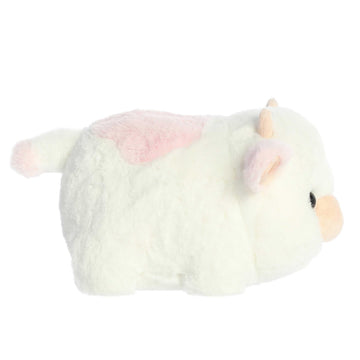 Aurora® Moonique Strawberry Milk Cow™ Stuffed Animal - 10 White Plush Cuddle Toy for Kids - Adorable Spudsters™ Collection
