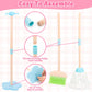 Kids Cleaning Set, Wooden Toddler Broom Set for Housekeeping, 7 Pieces Montessori Cleaning Toys with Kids Broom and Mop Set, Hou