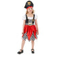 Wizland Girls Pirate Costume Deluxe Buccaneer Princess Dress for Kids with dress hat pouch earring coins Gems decorative replica blade and eye-patch 5-6years