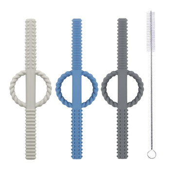Yapromo Silicone Baby Teether Tubes For Infants With Nursing Biting Chewing - 3 Pack