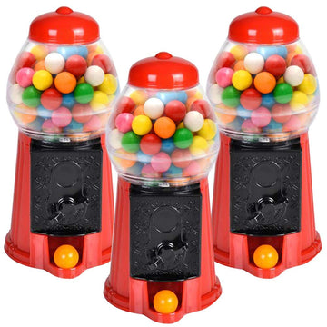 Artcreativity Gumball Machine For Kids, Set Of 3, 6.5 Inch Desktop Bubble Gum Mini Candy Dispenser, Valentines Gift For Kids, Un