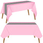 Irenare Car Birthday Party Supplies Racing Decorations 50S Party Tablecloth Racetrack Table Runner Table Covers For Kids Boy Car Theme Birthday Decor, 54 X 108 Inch(Pink,3 Sheets)