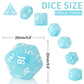 7PCS Polyhedral DND Dice, D&D Dice Set Filled with White and Blue Swirls for Role Playing Dice Games as DND RPG MTG Table Games