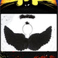 Szjias Black Wings Angel Costume Wings And Halo Devil Wings Fallen Wings For Kids Feather Wings For Halloween