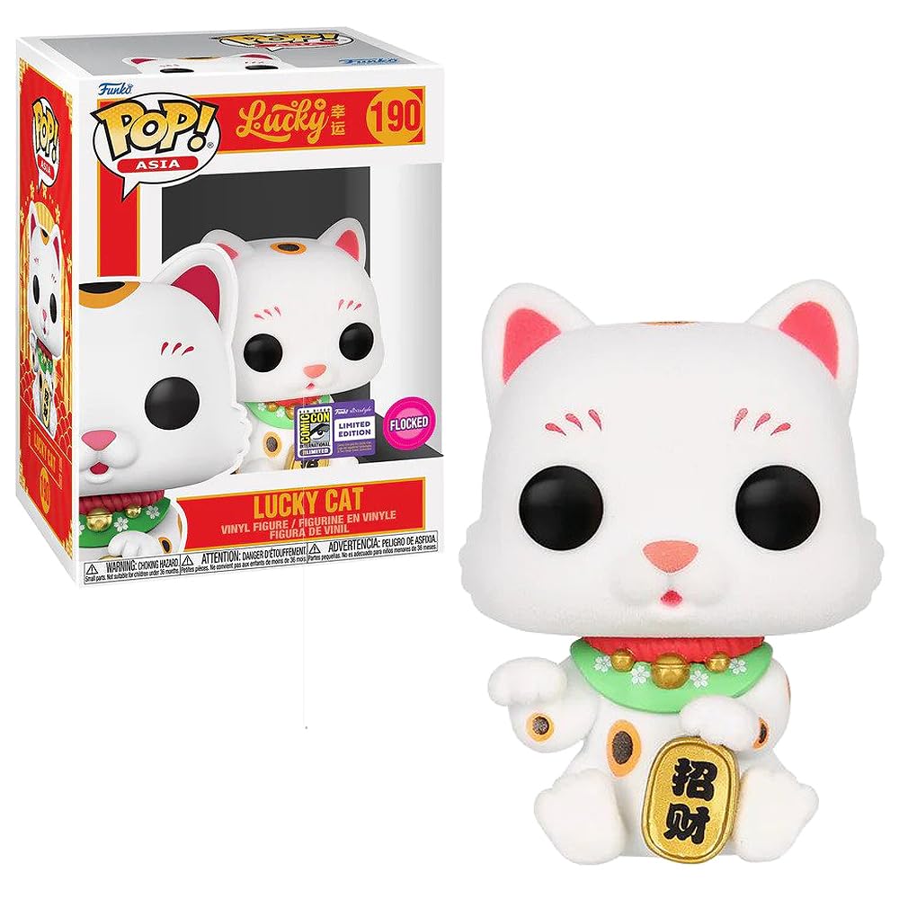 Funko Pop! Asia: Lucky Cat (Flocked) With Official Sdcc 2023 Sticker Vinyl Figure