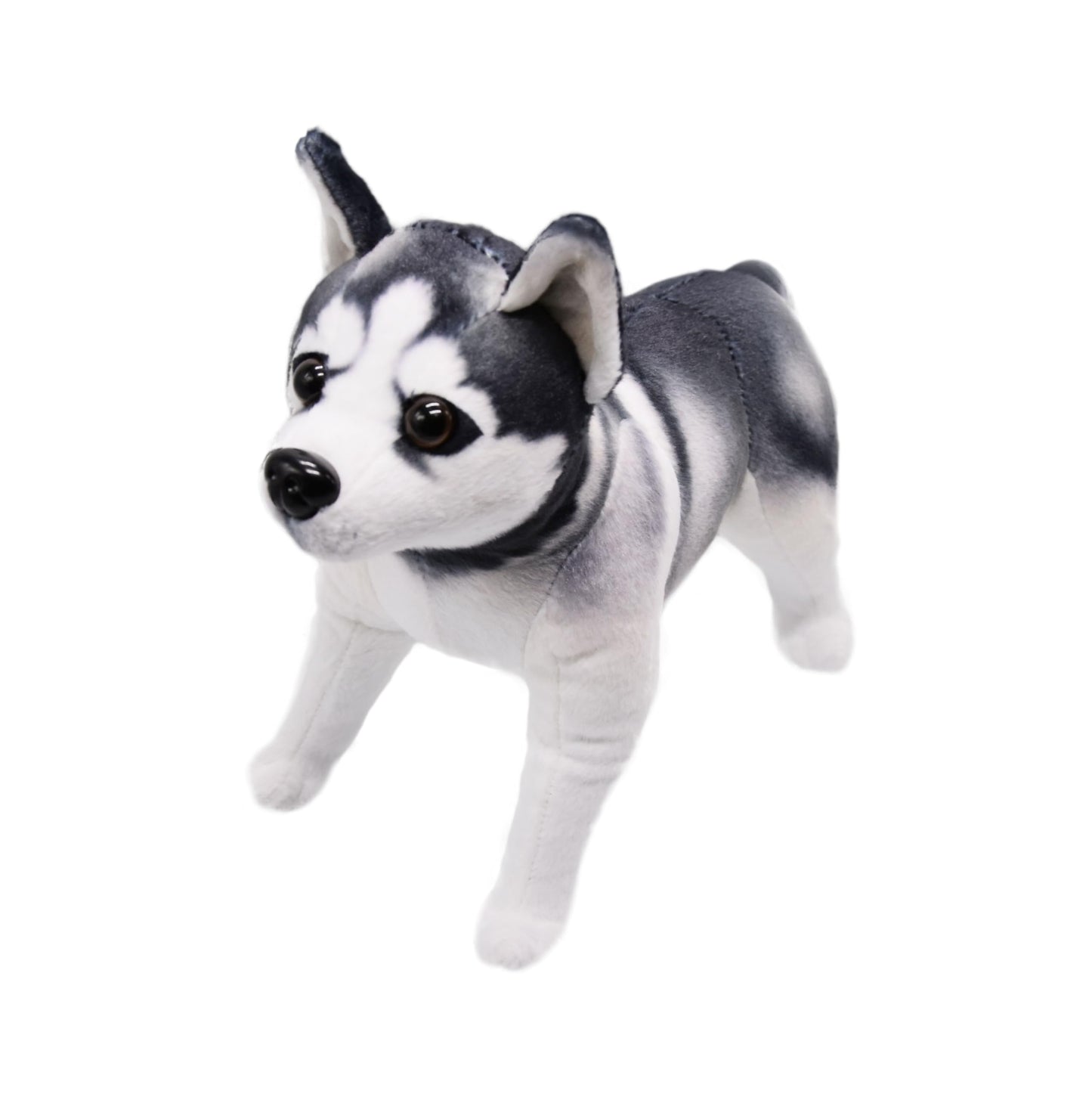 Yonlit Lifelike Husky Dog Stuffed Animal Simulated Plush Puppy Toy Doll Super Realistic Grey Dogs Act Like Real Excellent Gifts For Kids Birthday Party Dog Collection 12 Inches (Husky)