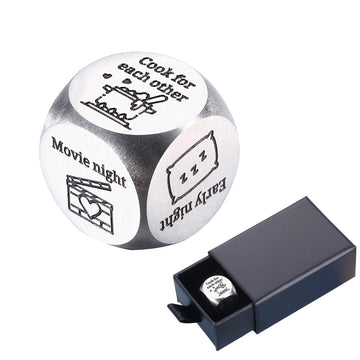 Date Night Dice for Her Him Boo Basket Stuffers 10th Anniversary Tin Gifts Funny Easter Basket Stuffers for Women Men Bridal Sho