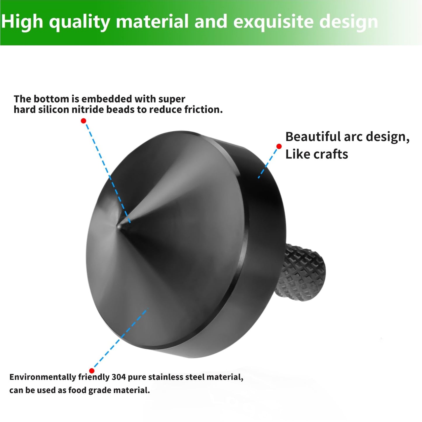 CHEETOP Stainless Steel Spinning Top  Precision Mini Desktop Gyroscope  Kill Time Reduce Stress ADHD Toys  Perfect Balance Gyro (Black Style 1)