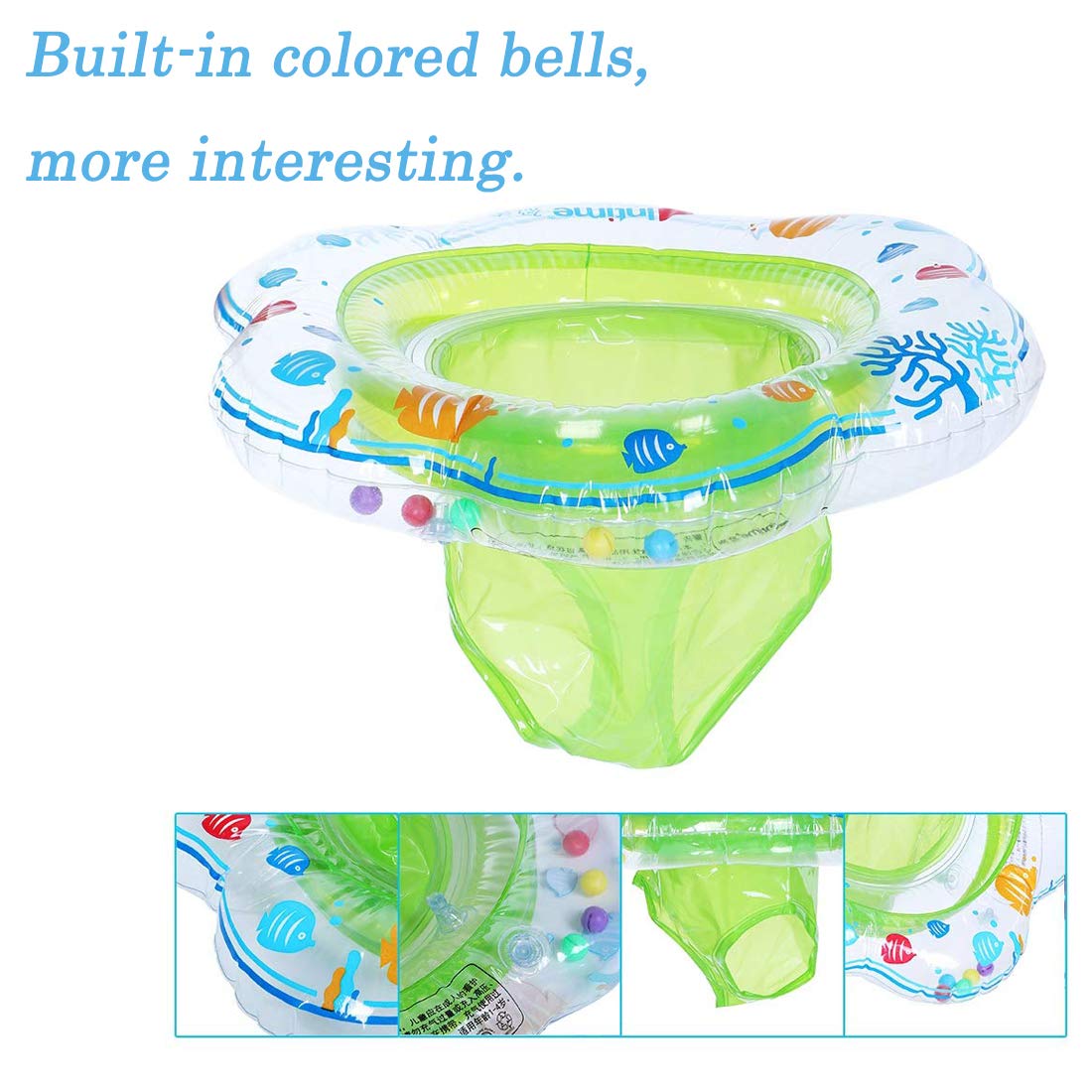 Baby Swimming Float Ring,Baby Inflatable Pool Floatie Baby Water Float Infant Swim Pool Rings For Toddler Kid Age 6-48 Months, Bathtub Toys Pool Accessories For Kids Toddlers.(Green)