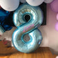 Paticool 40 Inch Blue Number Balloon 8, Large Light Blue Number Foil Mylar Balloons For Birthday Party Celebration Decorations S