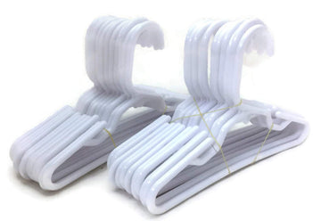 24 White Plastic Hangers(2 Dozen) Fits 18 Inch Dolls Clothes 18' Doll Clothing