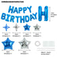 TONIFUL 35PCS 16 Inch Blue Happy Birthday Balloon Blue Happy Birthday Balloons Decorations with Star Balloons for Girls Boys Kid