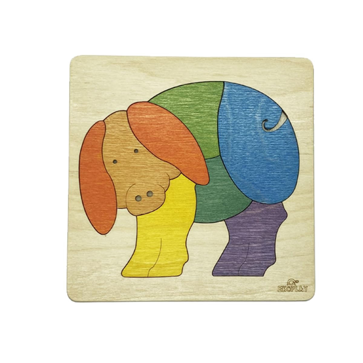 EKOPLAYs Wooden Puzzles for Kids, 8 Piece Jigsaw Puzzle for PreSchool Kids, Learning Educational Toys Gifts for Boys Girls. Ani