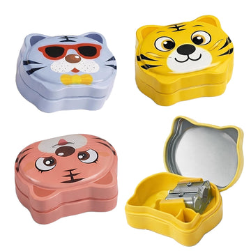 Funblast Cat Metal Pencil Sharpener For Kids - Set Of 4 Pcs Sharpener For Kid With 2 Holes, Stationery Items Aesthetic, Stylish 