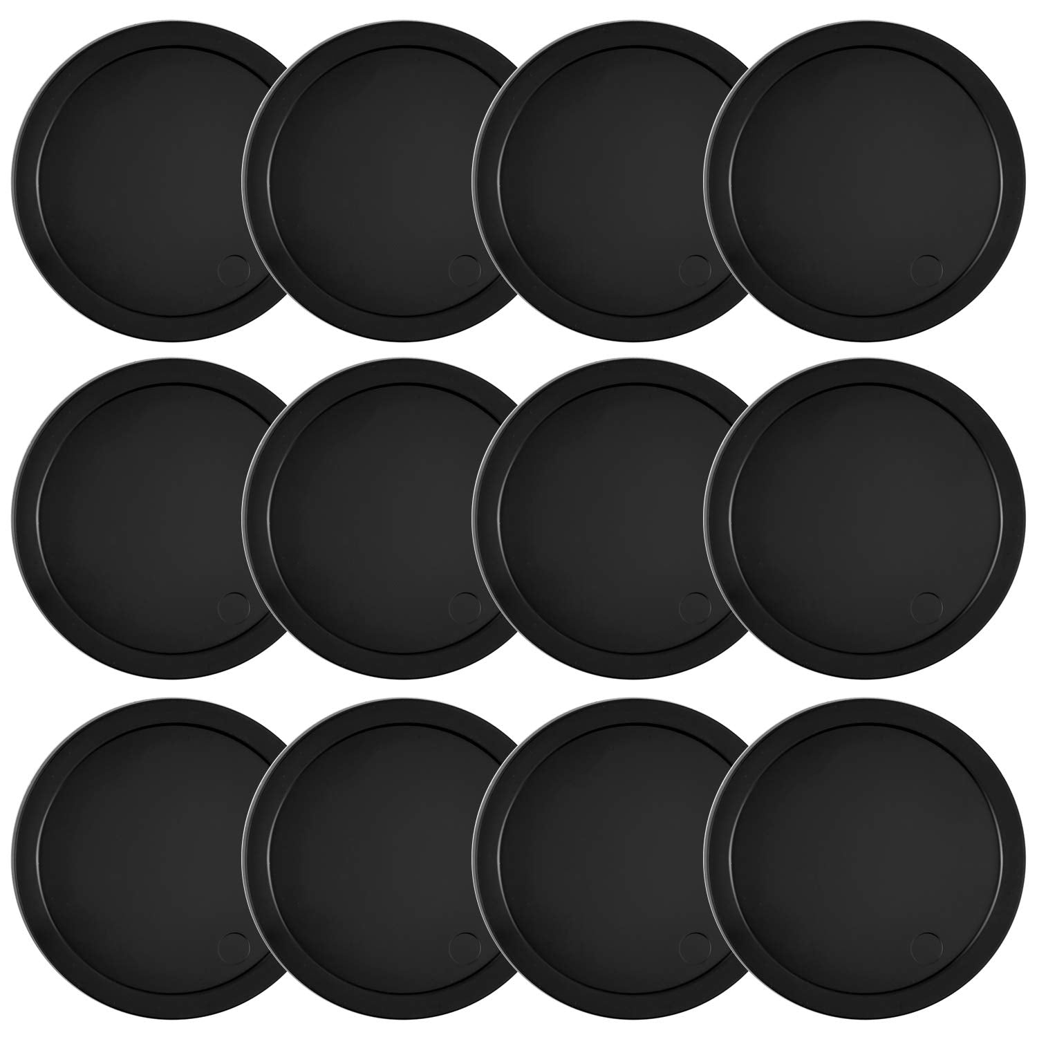 Coopay 12 Pieces Home Air Hockey Pucks 2.5 Inch Heavy Replacement Pucks For Game Tables Equipment Accessories, 12 Grams (Black)