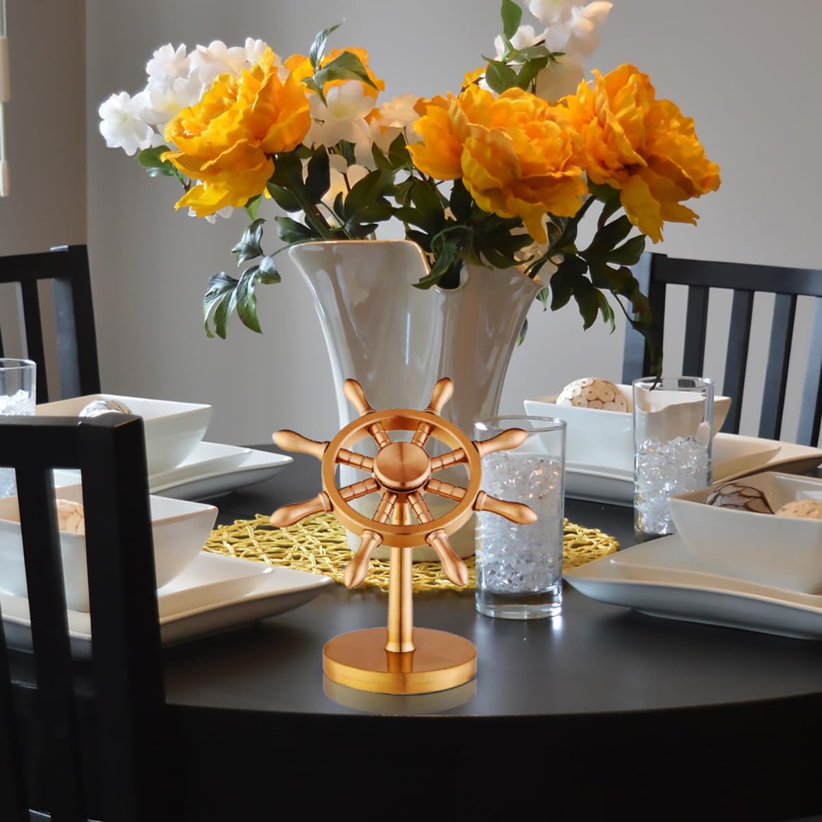 XQIGI Spinner Brass Boat Helmsman Puts  Creative Metal Fidget Spinner Crafts  Copper Extractor Artifact Detachable Gift for mature-themed Kids