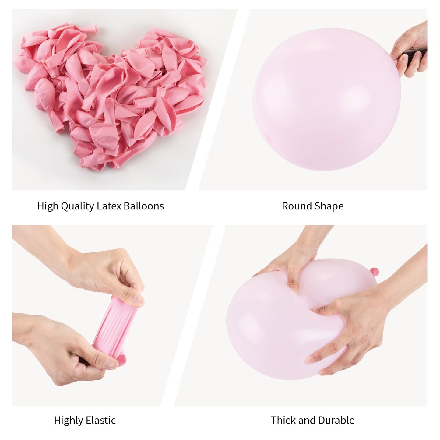 130Pcs Light Pink Balloons Garlands Kit, 18'' 12'' 10'' 5'' Different Sizes Pack Pink Latex Balloon Arch For Birthday Baby Showe