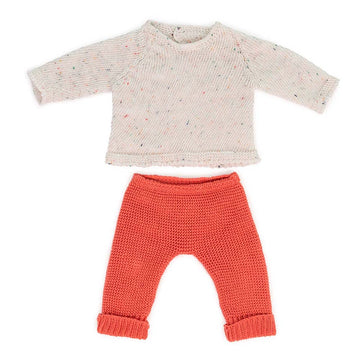 Miniland Clothes For Dolls 15'' Knitted Outfit Sweater & Trausers - Eco, Made In Spain, Quality, Role Play, Educational