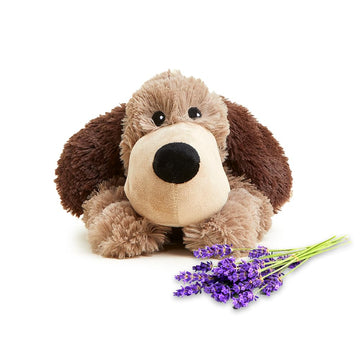 Brown Dog Warmies - Cozy Plush Heatable Lavender Scented Stuffed Animal