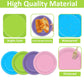 48PCS Monster Birthday Party Paper Plates for Monster Themed Party Supplies 7   Pink Purple Blue Green Cartoon Disposable Desser