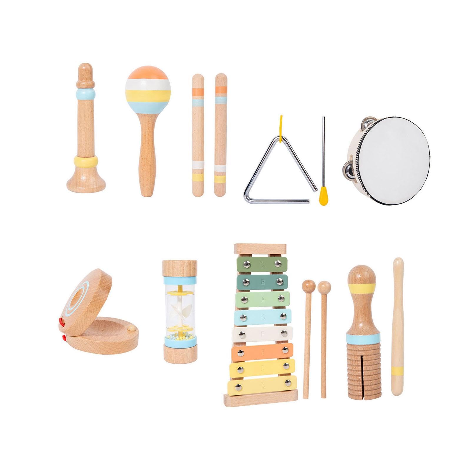 Ujeavette Kids Musical Instruments Early Learning Musical Toy For Kids Children Babies 9Pc