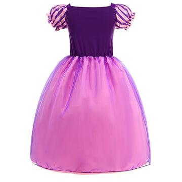 Rosadage Princess Costumes Halloween Cosplay Party Dress Up For Little Girls With Accessories (Purple, 130 (5-6T))
