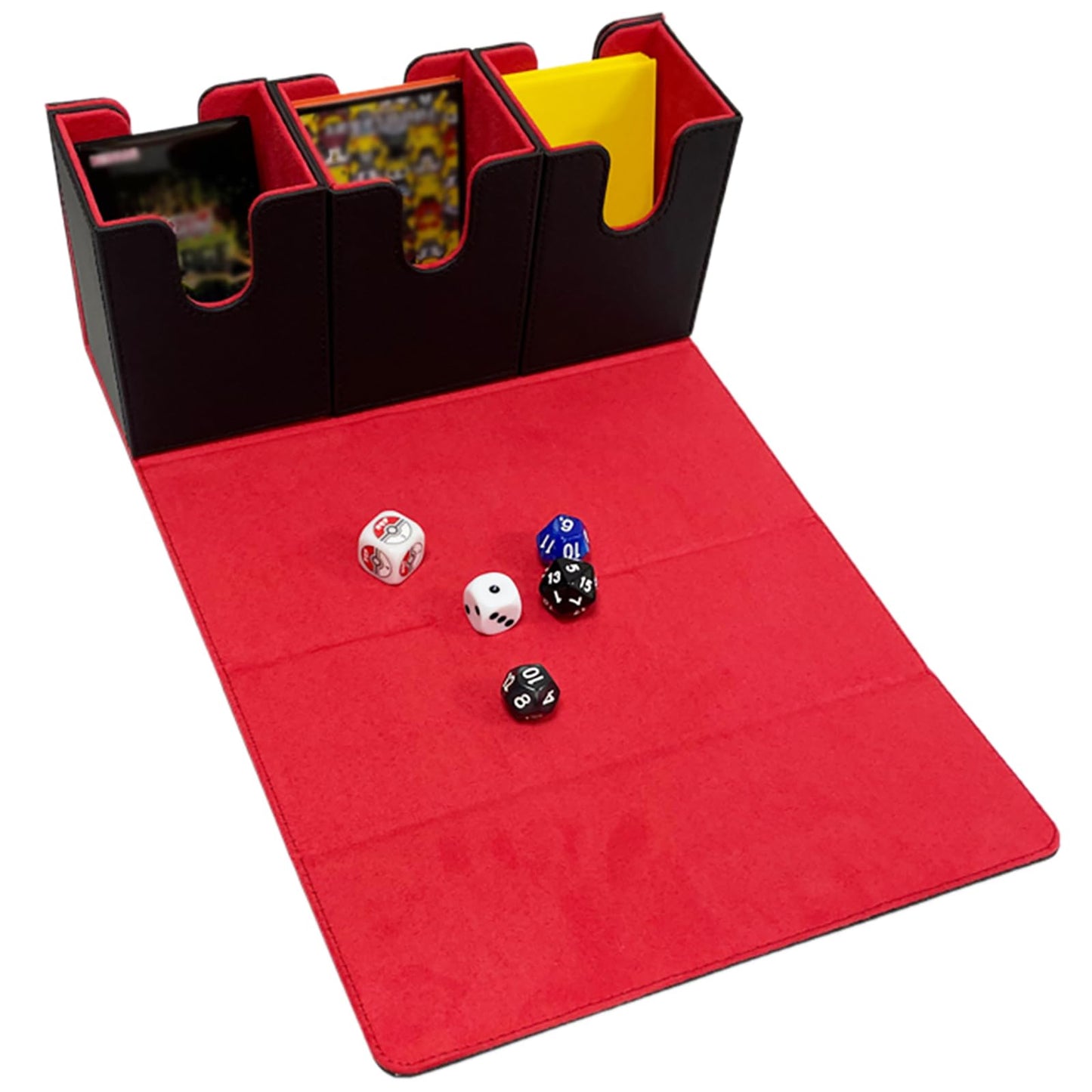 Foteemo Card Deck Box For Mtg, 3 In 1 Commander Deck Box Magic The Gathering Deck Box Trading Card Deck Storage Box Holding 300+