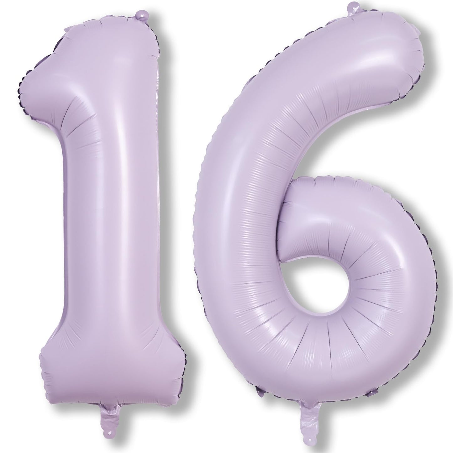 Light Purple 16 Balloon Numbers, 40 Inch Large Pastel Purple Foil Number 1 & 6 Balloons For Women, Lavender Sweet 16Th Birthday