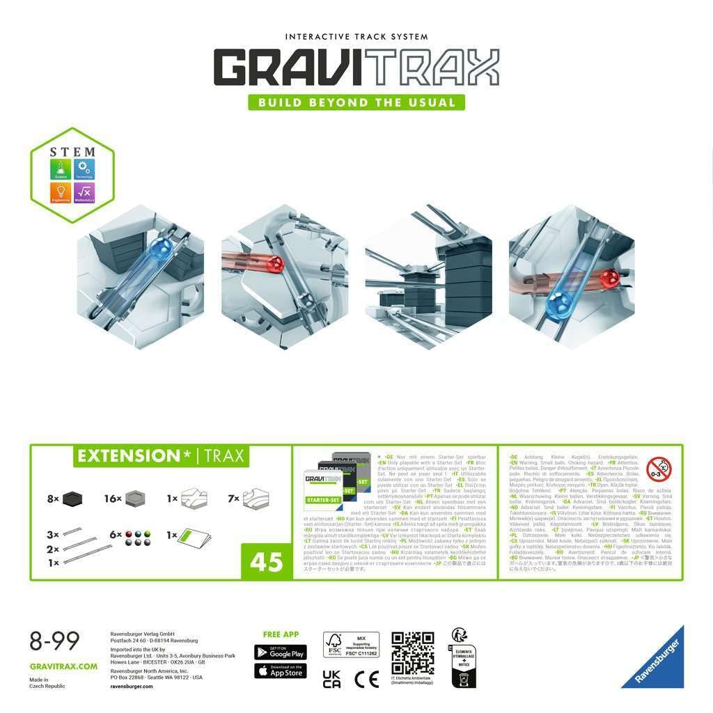 Ravensburger GraviTrax Trax Expansion Set | STEM Marble Run Toy for Ages 8+ | Multicolor | Model 22414